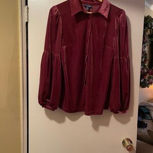 Velvet Burgundy stretch knit blouse